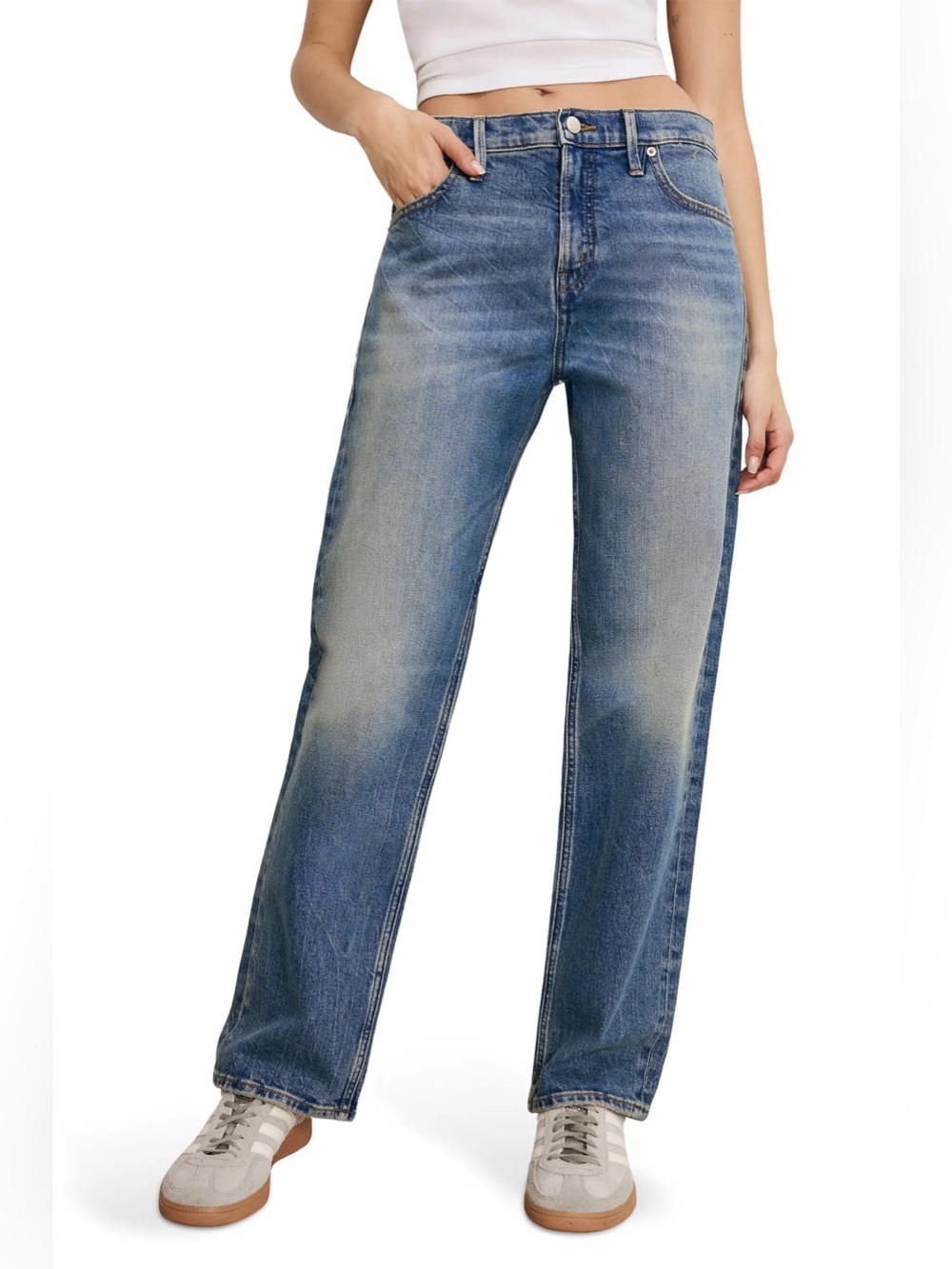 Good American Good Standard Straight Leg Jean in Indigo 868 Wash